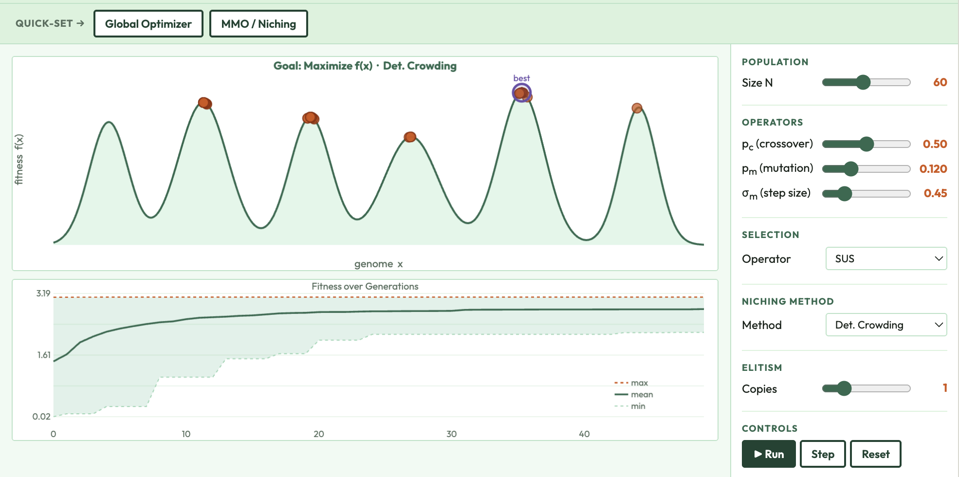 Genetic Algorithm Explorer preview